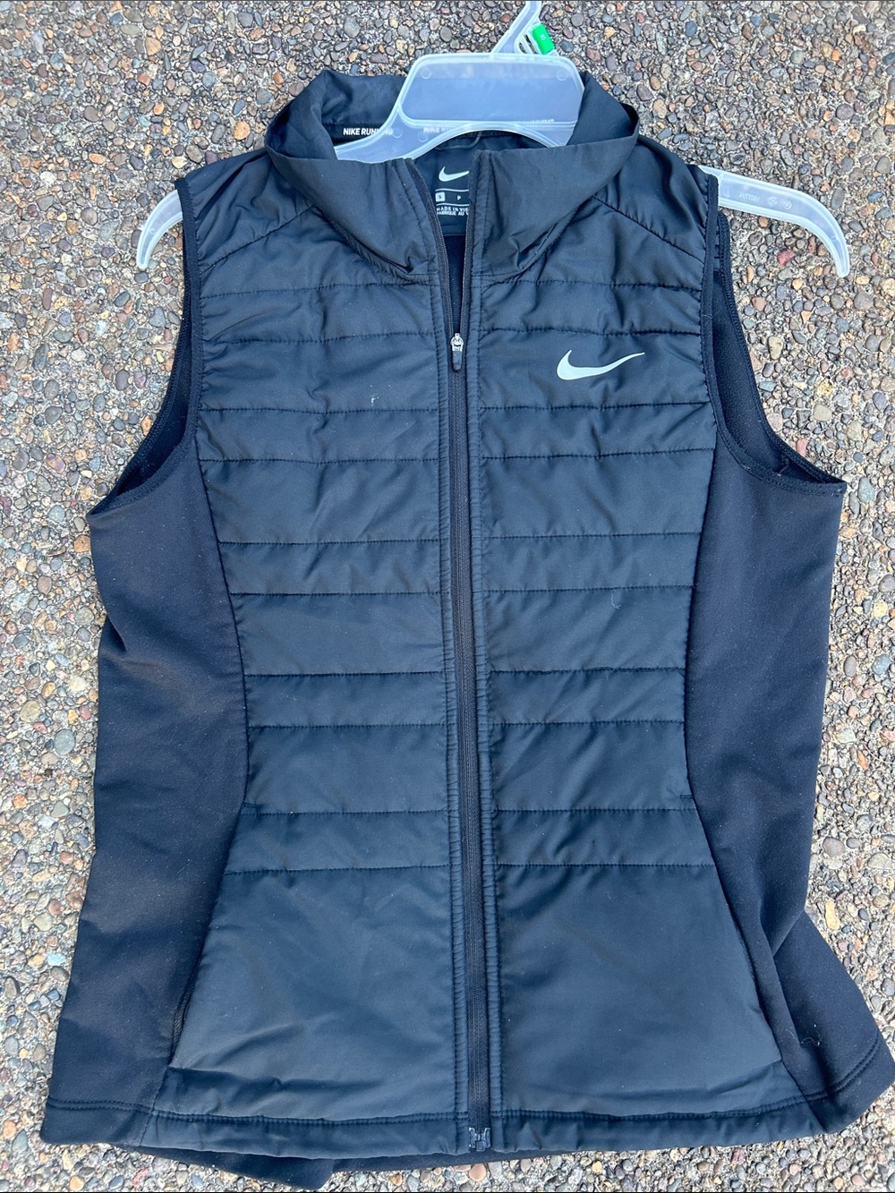Nike Women's Black Quilted Vest with Reflective Swoosh